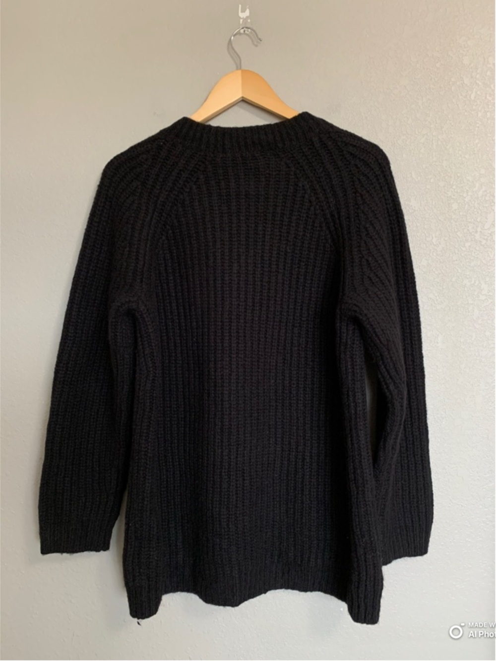 Everlane Black The Fisherman Cardigan in Cloud Size Small NWT Cozy Fall Winter - Picture 8 of 16